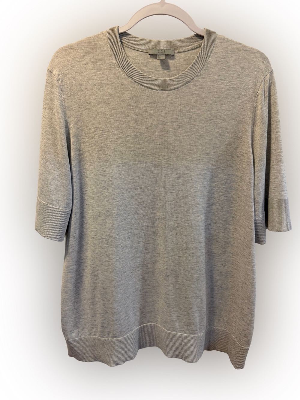 COS Silk-Cotton Top in Gray, Size L - Picture 2 of 7